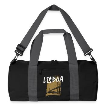 Lissabon, 25. April Brücke über den Tejo, Portugal - Recycelte Duffel Bag - Schwarz/Graphitgrau - Vorne