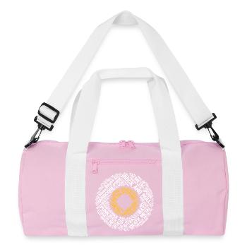 Disque vinyle typographique avec des styles de musique hardcore - Sac de sport recyclé - rose/blanc - Devant