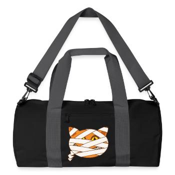 Chat Momie Halloween dessin BD Drôle et Effrayant - Sac de sport recyclé - noir/gris graphite - Devant