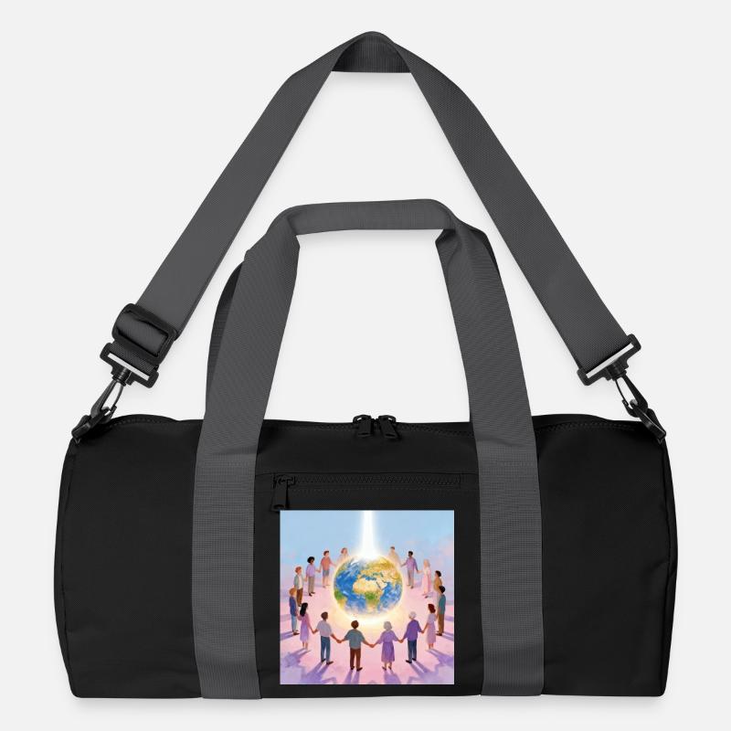 Earth surrounded by community Recycled Duffel Bag