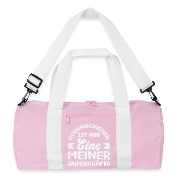 Ich gehe Bogenschießen - Recycelte Duffel Bag - Rosa/Weiß - Vorne