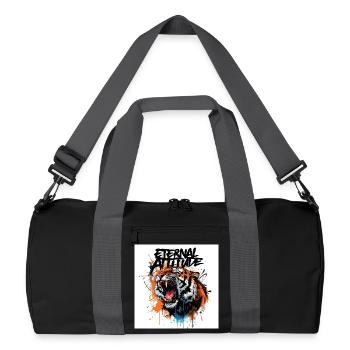 Pose du tigre éternel - Sac de sport recyclé - noir/gris graphite - Devant