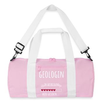 Géologue de formation étudiante en géosciences - Sac de sport recyclé - rose/blanc - Devant