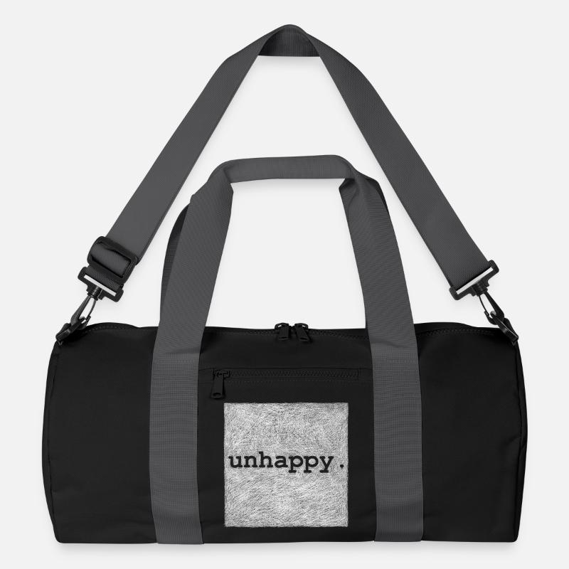 unhappy - Weiße Version - Recycelte Duffel Bag - Schwarz/Graphitgrau