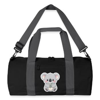 Koala Cutie avec étreinte de feuille - Sac de sport recyclé - noir/gris graphite - Devant