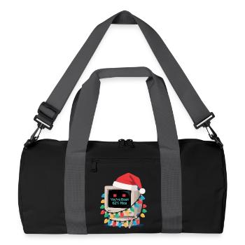 AI Santa Claus Sarcastic Tech Humor Christmas - Recycled Duffel Bag - black/graphite grey - Front
