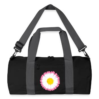 Bord marguerite rose - Sac de sport recyclé - noir/gris graphite - Devant