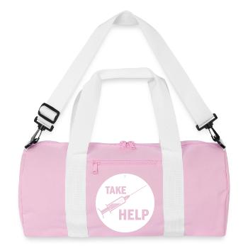 TAKE HELP - Recycled Duffel Bag - pink/white - Front