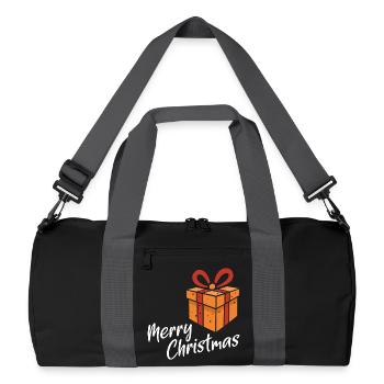 Merry Christmas Gift Design - Recycled Duffel Bag - black/graphite grey - Front