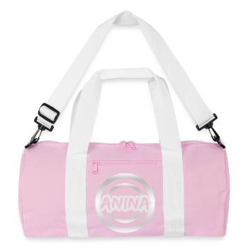 Anina as a gift - Recycled Duffel Bag - pink/white - Front