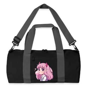 Pink Haired Demon Bubblegum - Recycled Duffel Bag - black/graphite grey - Front
