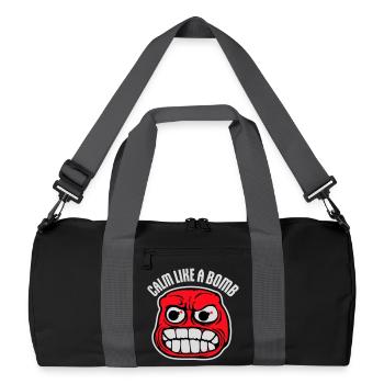 Calm Like Bomb Paradox Ironie Humor Explosiv Witz - Recycelte Duffel Bag - Schwarz/Graphitgrau - Vorne