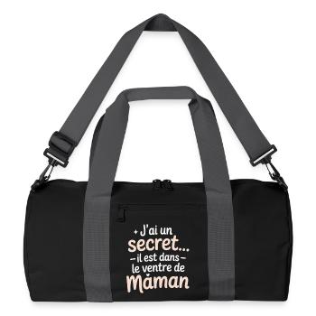 Das Geheimnis in Mamas Bauch - Recycelte Duffel Bag - Schwarz/Graphitgrau - Vorne