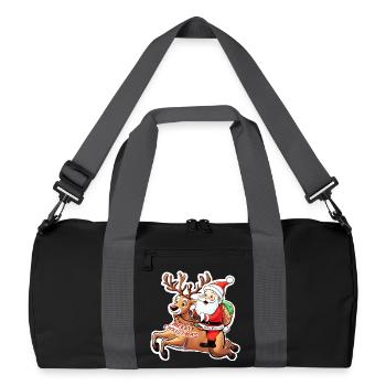 Babbo Natale - Weihnachtsmann Frohe Weihnachten - Recycelte Duffel Bag - Schwarz/Graphitgrau - Vorne
