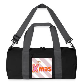 Merry Xmas Groovy Typo - Recycled Duffel Bag - black/graphite grey - Front