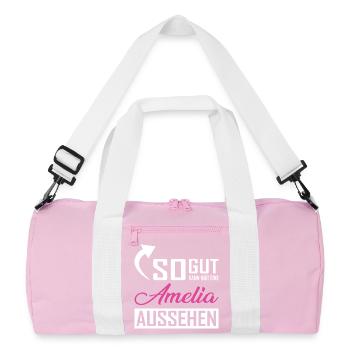 So gut kann nur eine Amelia aussehen - Recycelte Duffel Bag - Rosa/Weiß - Vorne