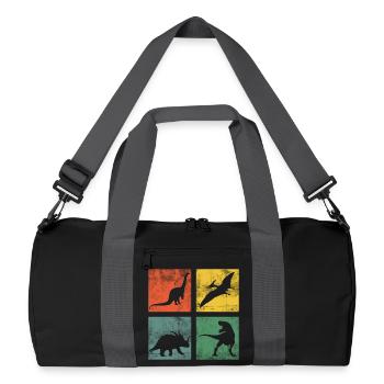 Dinosaure Dino Dinos Tyrannosaurus Triceratops - Sac de sport recyclé - noir/gris graphite - Devant