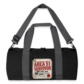 Funny Area 51 Survivor Alien UFO - Recycled Duffel Bag - black/graphite grey - Front
