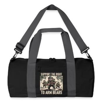 Support the right to arm bears - Funny Memes - Recycled Duffel Bag - black/graphite grey - Front