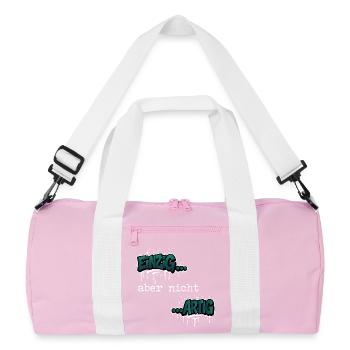 Einzig… aber nicht …artig Einzigartig Spruch - Recycelte Duffel Bag - Rosa/Weiß - Vorne