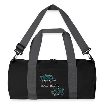 Einzig… aber nicht …artig Einzigartig Spruch - Recycelte Duffel Bag - Schwarz/Graphitgrau - Vorne