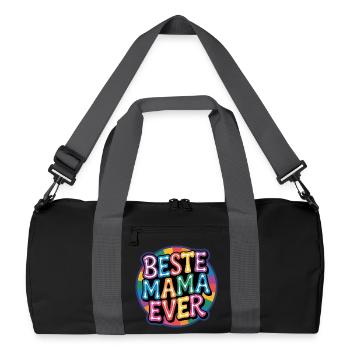 Beste Mama Ever Regenbogen Design - Recycelte Duffel Bag - Schwarz/Graphitgrau - Vorne