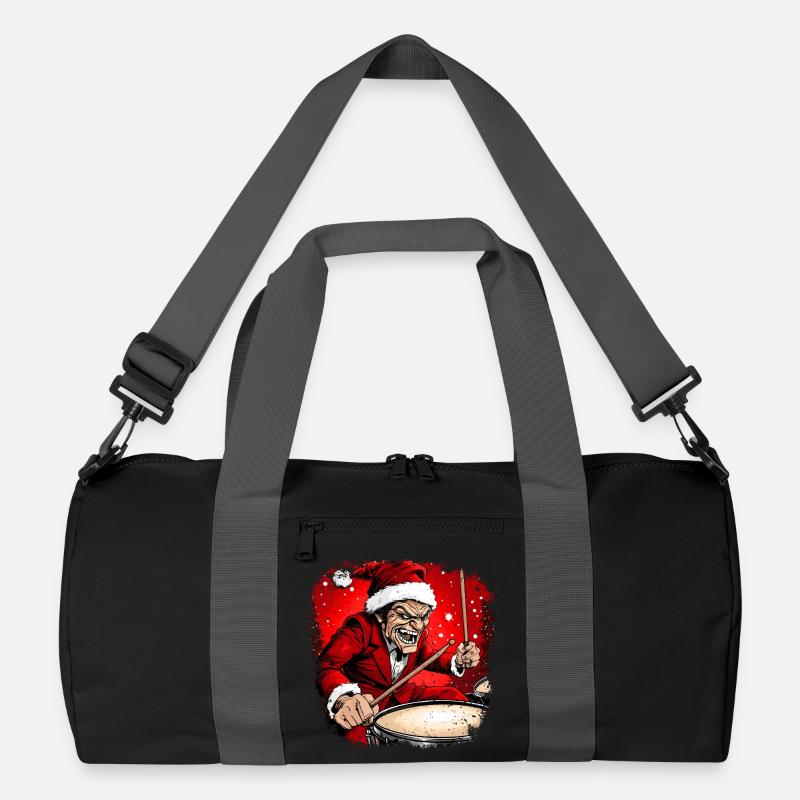 Schlagzeuger Weihnachtsmann Recycelte Duffel Bag