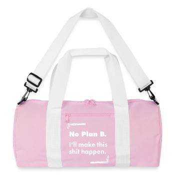 No Plan B – Destroyed Bold Typo Spruch - Recycelte Duffel Bag - Rosa/Weiß - Vorne