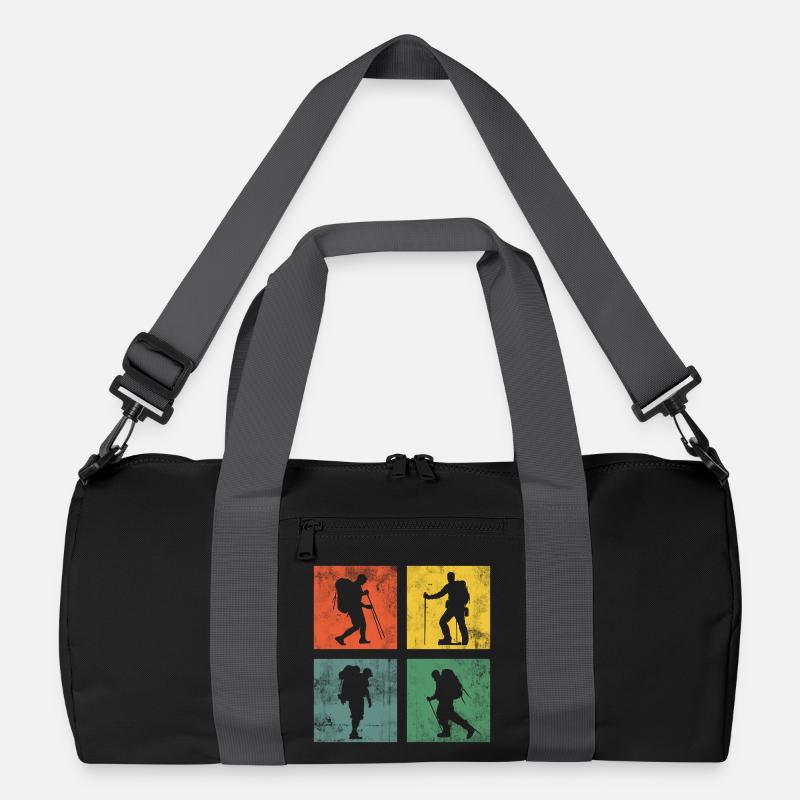 Wandern Wanderung Berge Retro Recycelte Duffel Bag