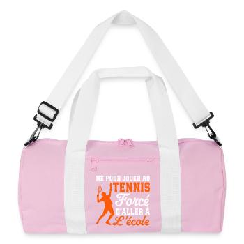 Né Pour Jouer Au Tennis Forcé D'aller À L'école  - Sac de sport recyclé - rose/blanc - Devant