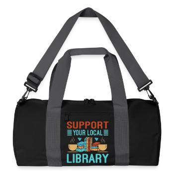 Cadeau des amateurs de livres pour la bibliothèque - Sac de sport recyclé - noir/gris graphite - Devant