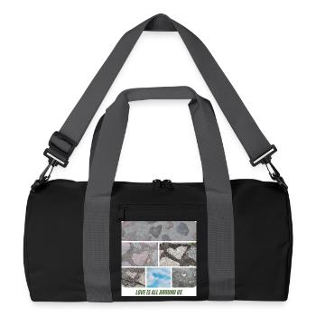 Collage Natural Look - Pierres en forme de cœur - Sac de sport recyclé - noir/gris graphite - Devant
