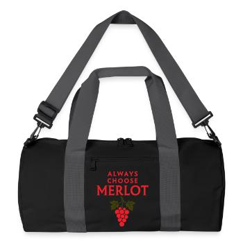 TOUJOURS CHOISIR LE MERLOT Vin Dire - Sac de sport recyclé - noir/gris graphite - Devant