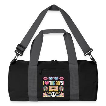 J’adore les années 80 - Sac de sport recyclé - noir/gris graphite - Devant