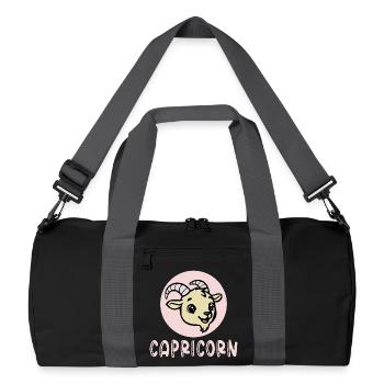 Steinbock Sternzeichen Kinder Geburtstag - Recycelte Duffel Bag - Schwarz/Graphitgrau - Vorne