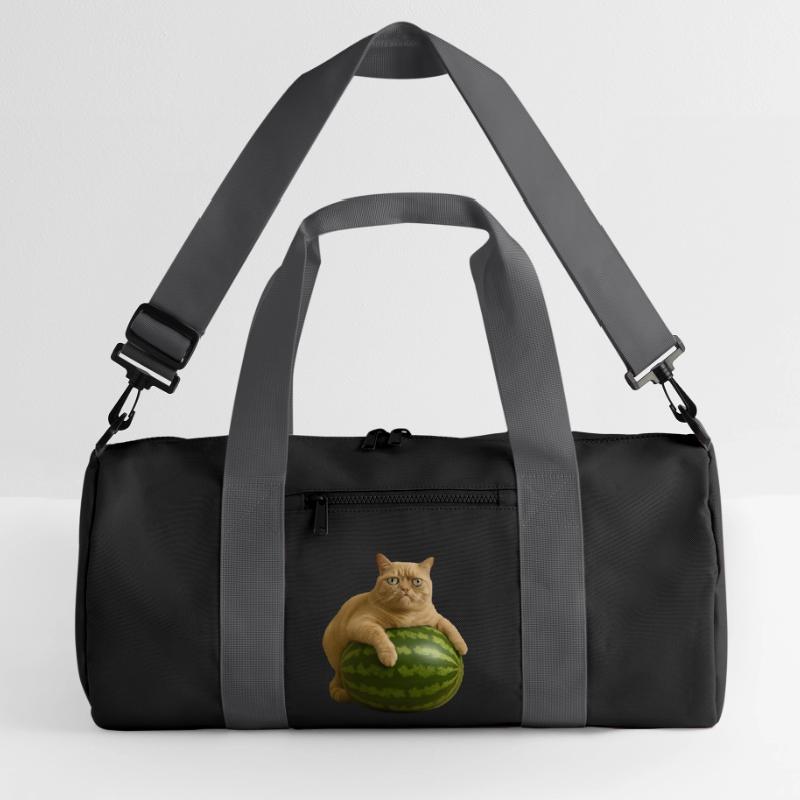 Chat sur pastèque - Mème drôle de chat Sac de sport recyclé