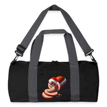 Salami Made Santa Caricature - Recycled Duffel Bag - black/graphite grey - Front