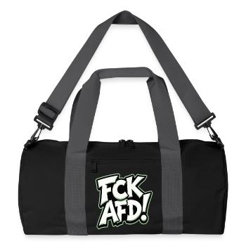 Déclaration politique de FCK AFD contre la droite - Sac de sport recyclé - noir/gris graphite - Devant