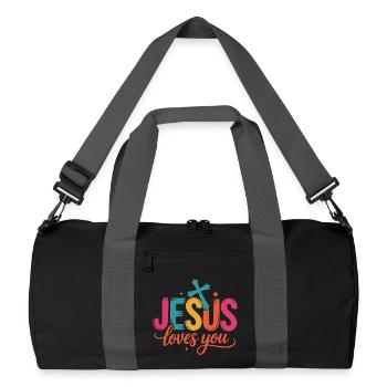 Jesus loves You - Recycled Duffel Bag - black/graphite grey - Front
