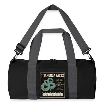 Titanoboa Facts Largest Snake of Prehistoric Times - Recycled Duffel Bag - black/graphite grey - Front
