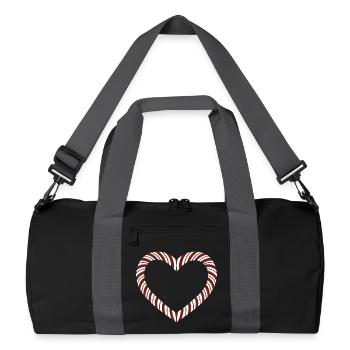 Candy Cane Heart - Recycled Duffel Bag - black/graphite grey - Front