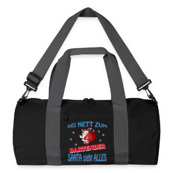 BARMAN DU PÈRE NOËL - Sac de sport recyclé - noir/gris graphite - Devant