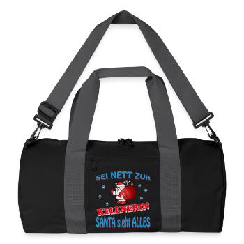 SANTA KELLNERIN - Recycelte Duffel Bag - Schwarz/Graphitgrau - Vorne