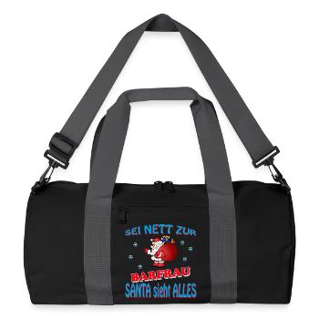 PÈRE NOËL BARMAID - Sac de sport recyclé - noir/gris graphite - Devant