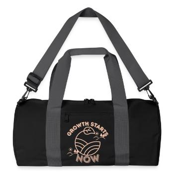 Growth Starts Now – Minimal Nature Inspired Motiva - Recycled Duffel Bag - black/graphite grey - Front