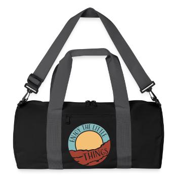 Enjoy The Little Things Gratitude Mindfulness - Recycled Duffel Bag - black/graphite grey - Front