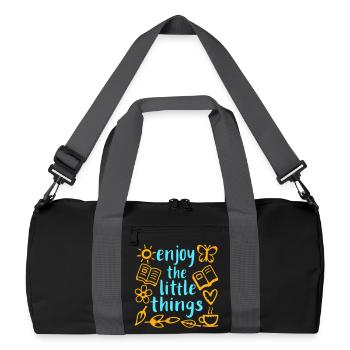 Enjoy The Little Things Gratitude Mindfulness - Recycled Duffel Bag - black/graphite grey - Front