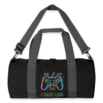 I Hate Lag Glitch - Recycled Duffel Bag - black/graphite grey - Front