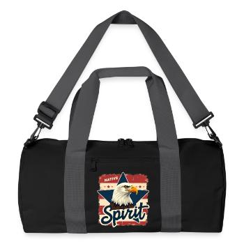 Native Spirit Adler USA Vintage Look - Recycelte Duffel Bag - Schwarz/Graphitgrau - Vorne