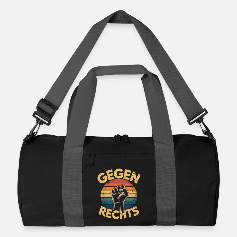 Against the Right - Funny Antifa Slogan Recycled Duffel Bag